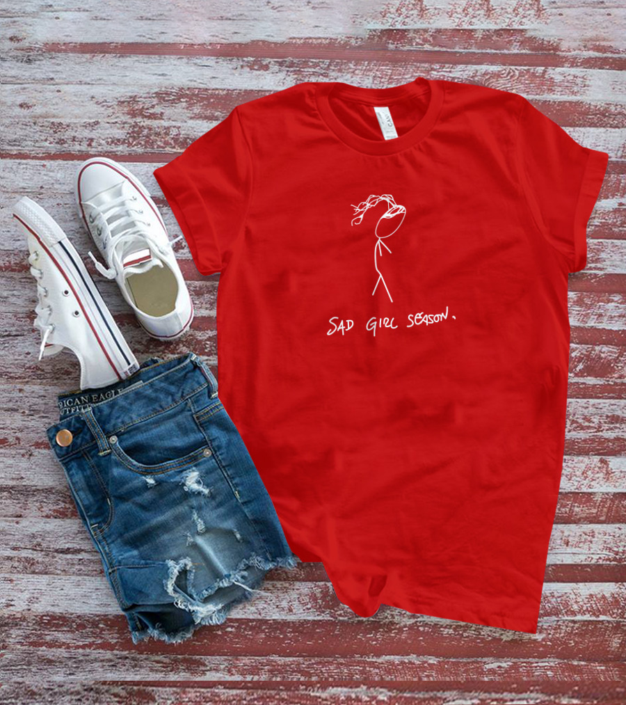 Sad Girl Season Stick Figure Drawing T-Shirt