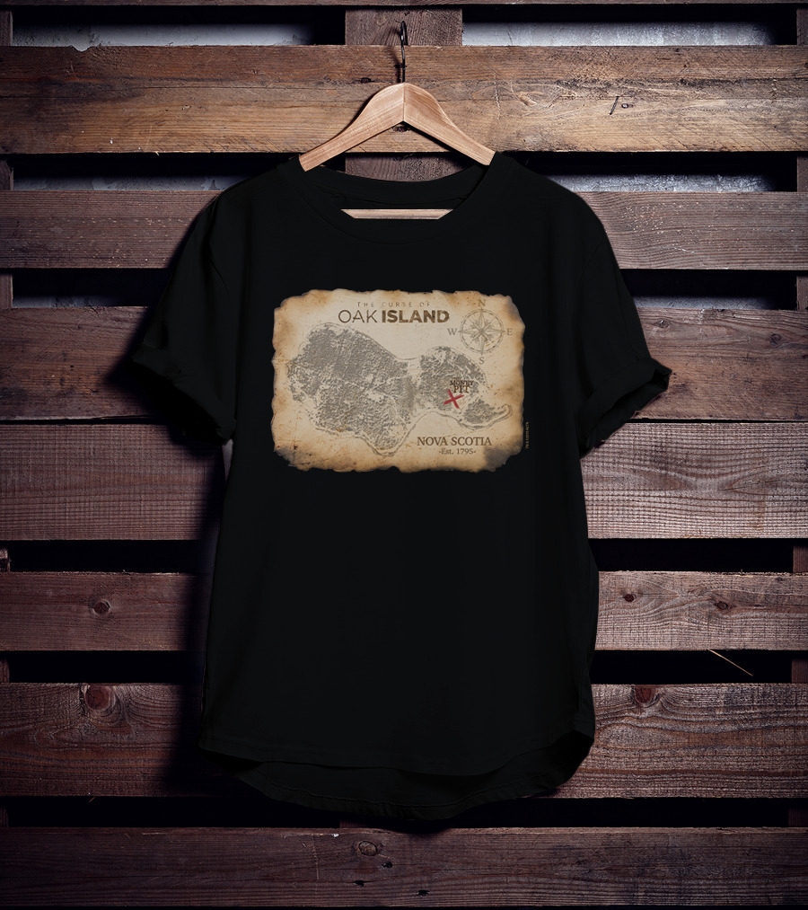 The Curse Of Oak Island Nova Scotia Money Pit Map T-Shirt