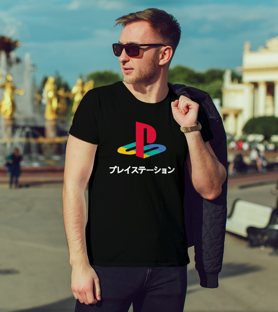 Cory Barlog Playstation Logo Japanese T-Shirt