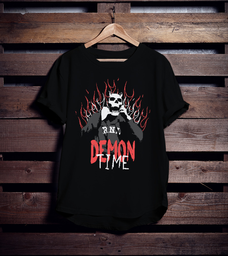 Rich And Lonely Merch Demon Time R.N.L. Skull Flames T-Shirt