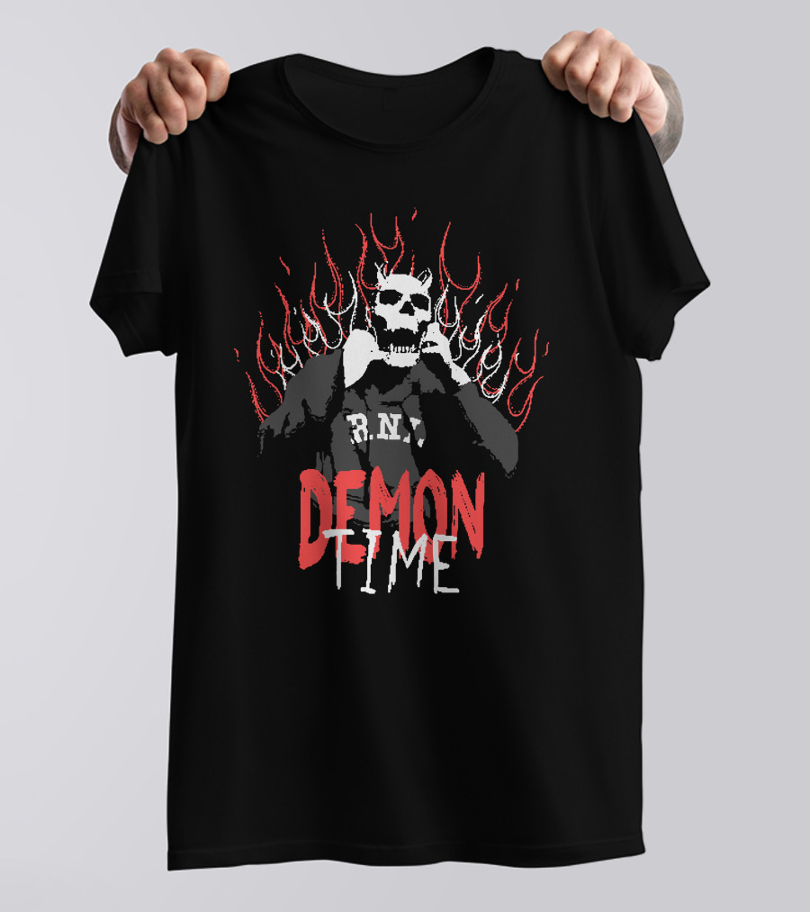 Rich And Lonely Merch Demon Time R.N.L. Skull Flames T-Shirt