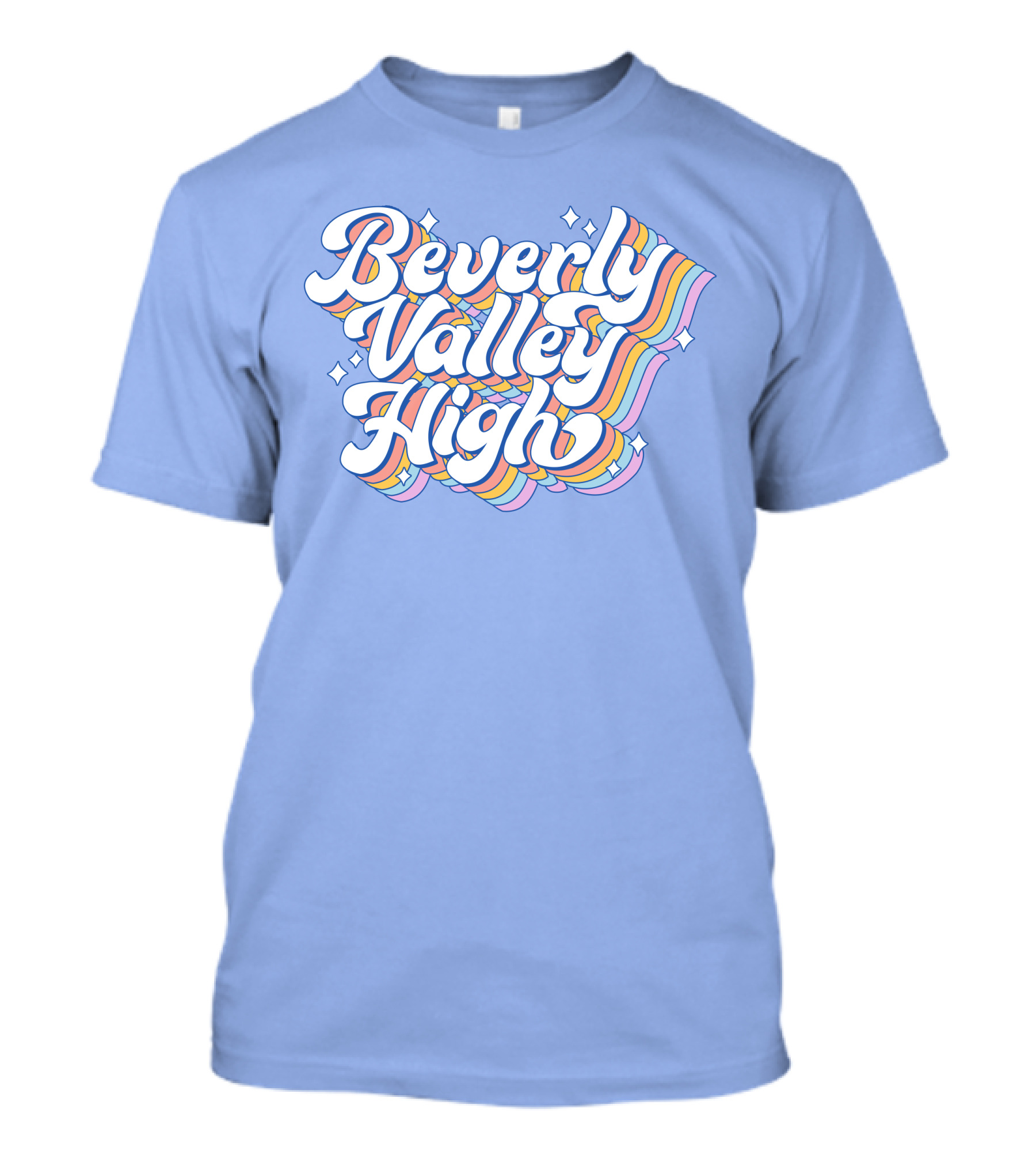 Bvh Merch Beverly Valley High Rainbow Text With Colorful Swirls T-Shirt