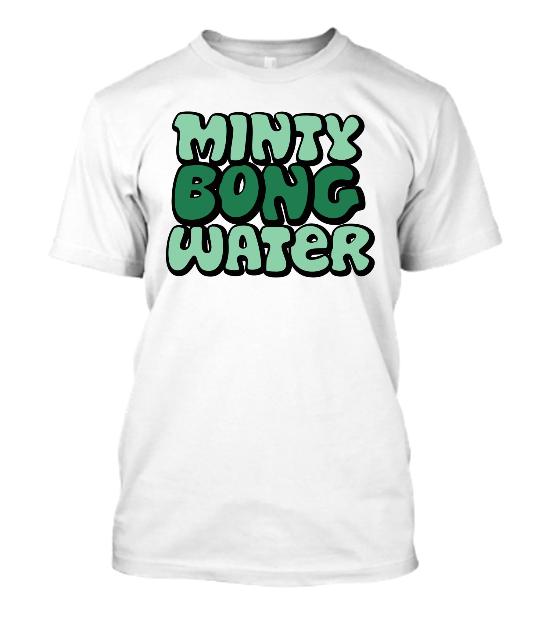 Minty Bong Water Shop Merch Mint Green Typography T-Shirt