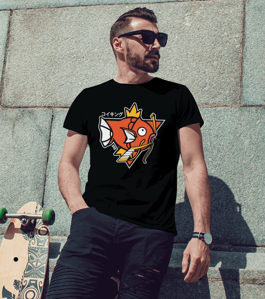 Magikarp King Fish Japanese Text Star Crown T-Shirt