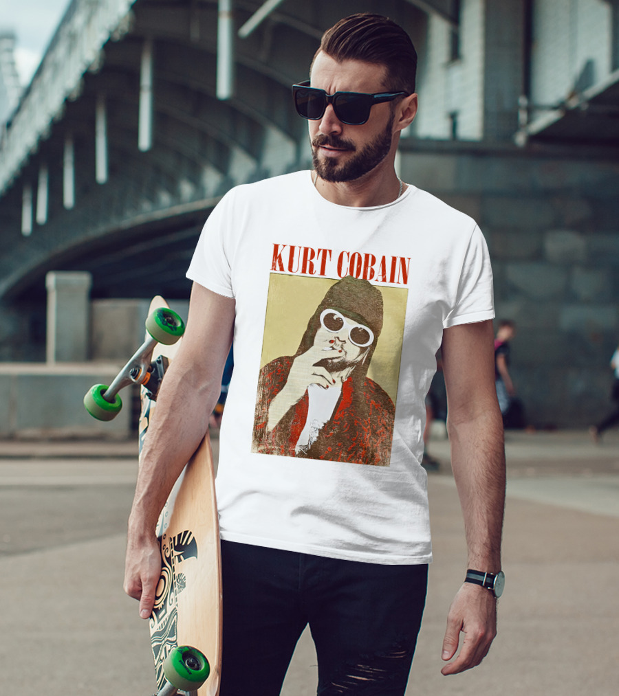 Kurt Cobain Iconic Style Sunglasses T-Shirt