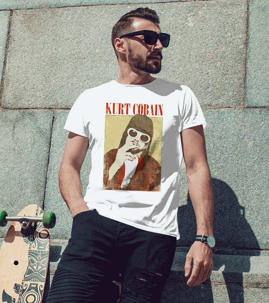 Kurt Cobain Iconic Style Sunglasses T-Shirt