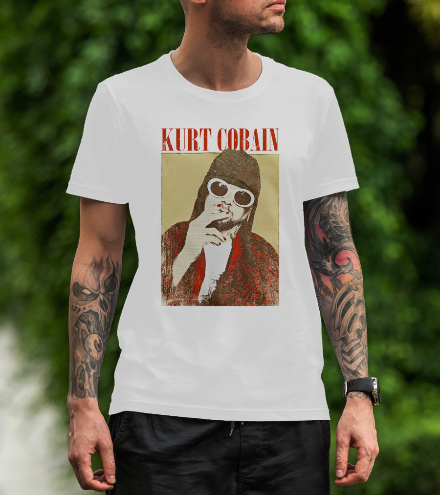 Kurt Cobain Iconic Style Sunglasses T-Shirt