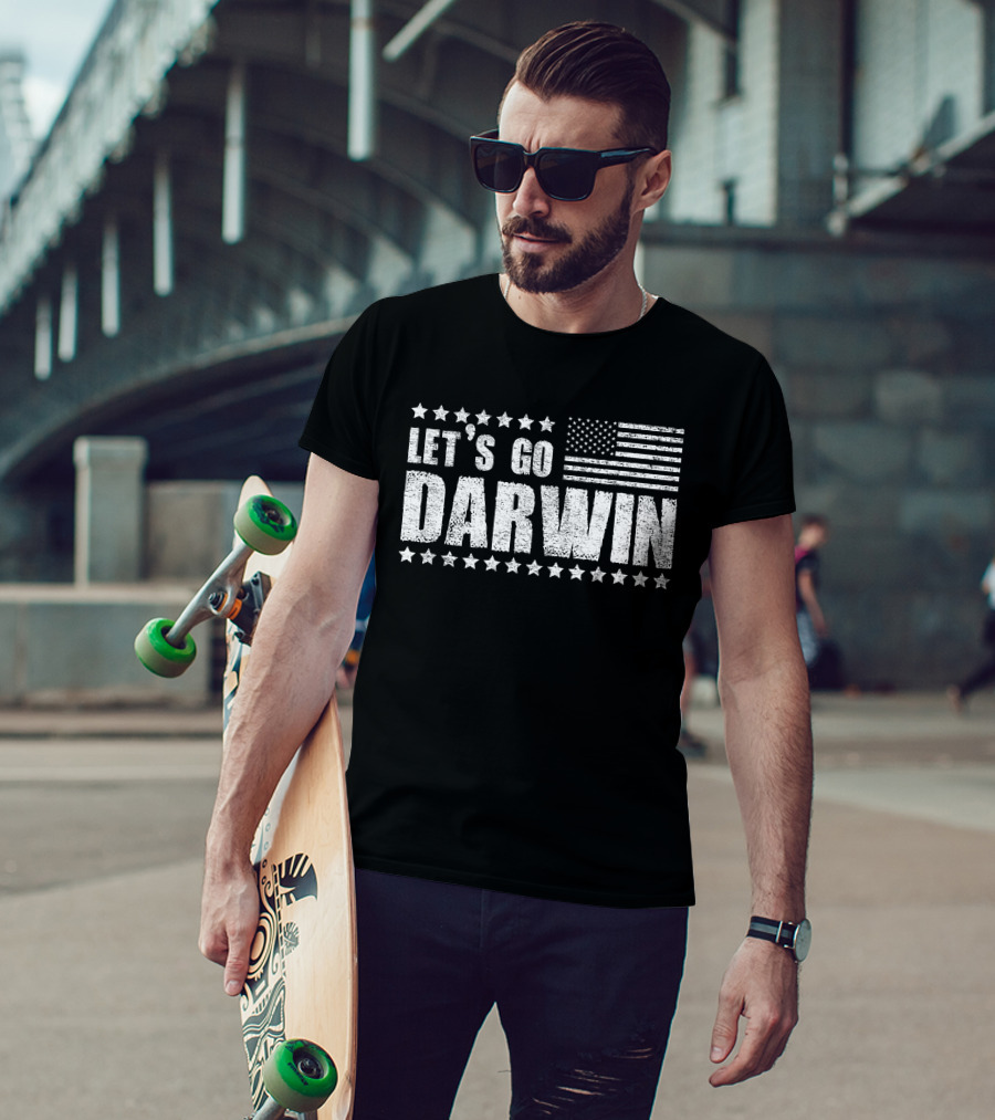 LET'S GO DARWIN AMERICAN FLAG STARS MICHAEL Z1012 T-Shirt