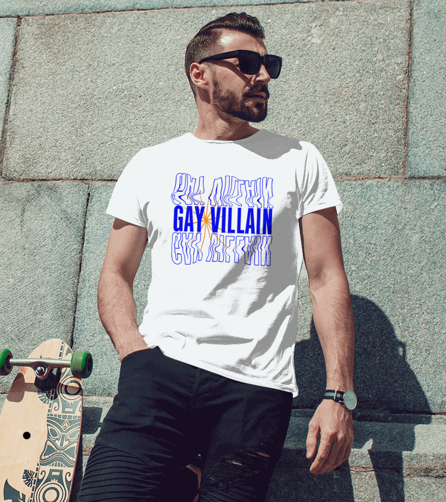 Gay Villain Reflections With Starburst Motif T-Shirt