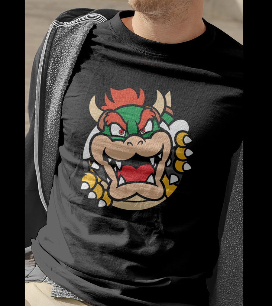 Super Mario Bowser Rows⁷ Ryukdoll Iconic Bowser Face T-Shirt