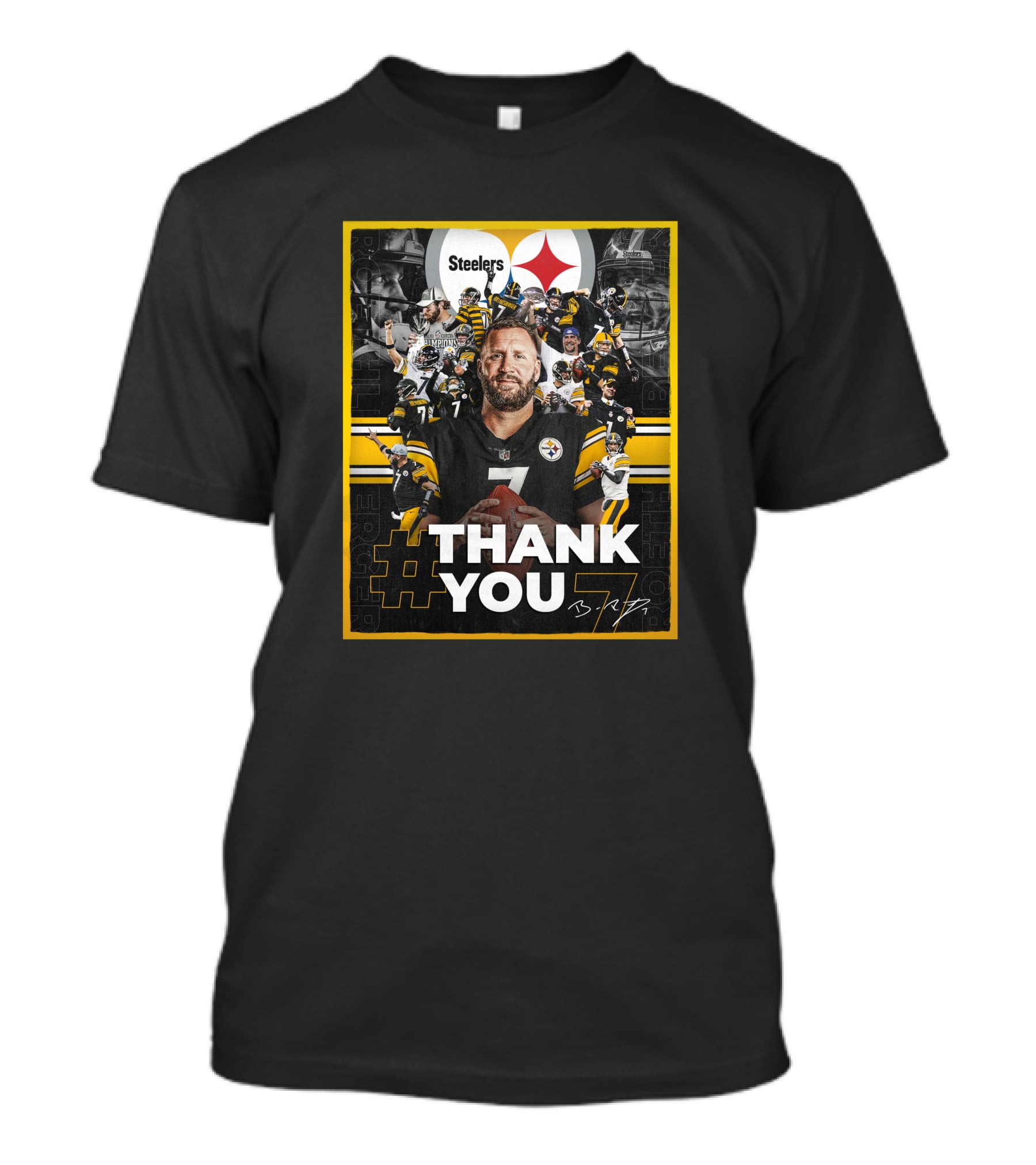 Thank You 7 Ben Roethlisberger Steelers Tribute Image T-Shirt