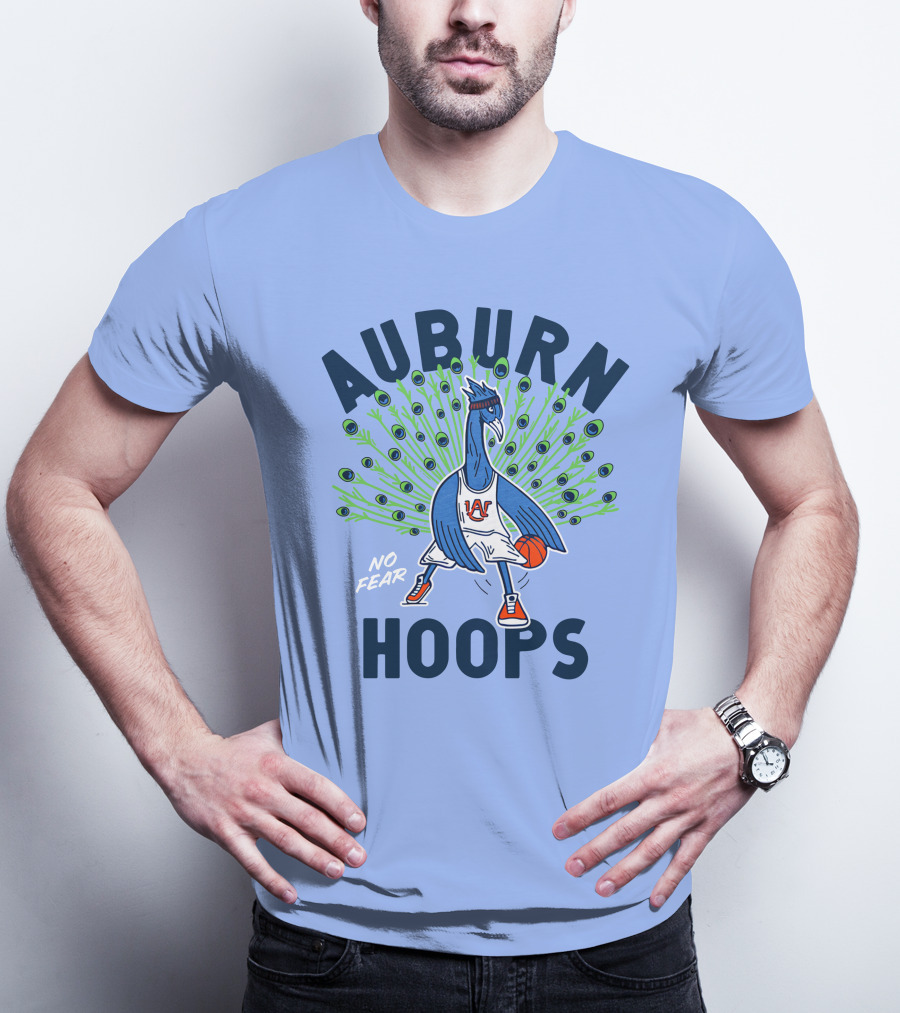 Auburn Hoops Peacock Basketball No Fear T-Shirt