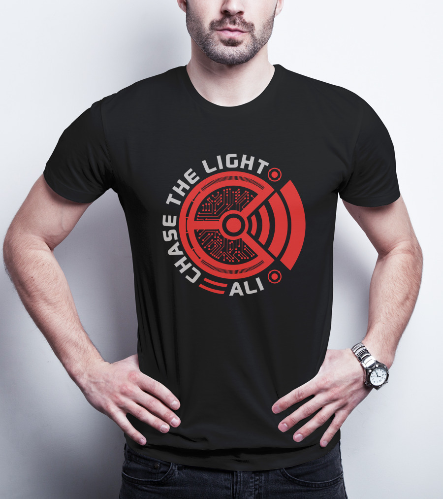 Chase The Light Ali Circuit Pattern Red Tech T-Shirt