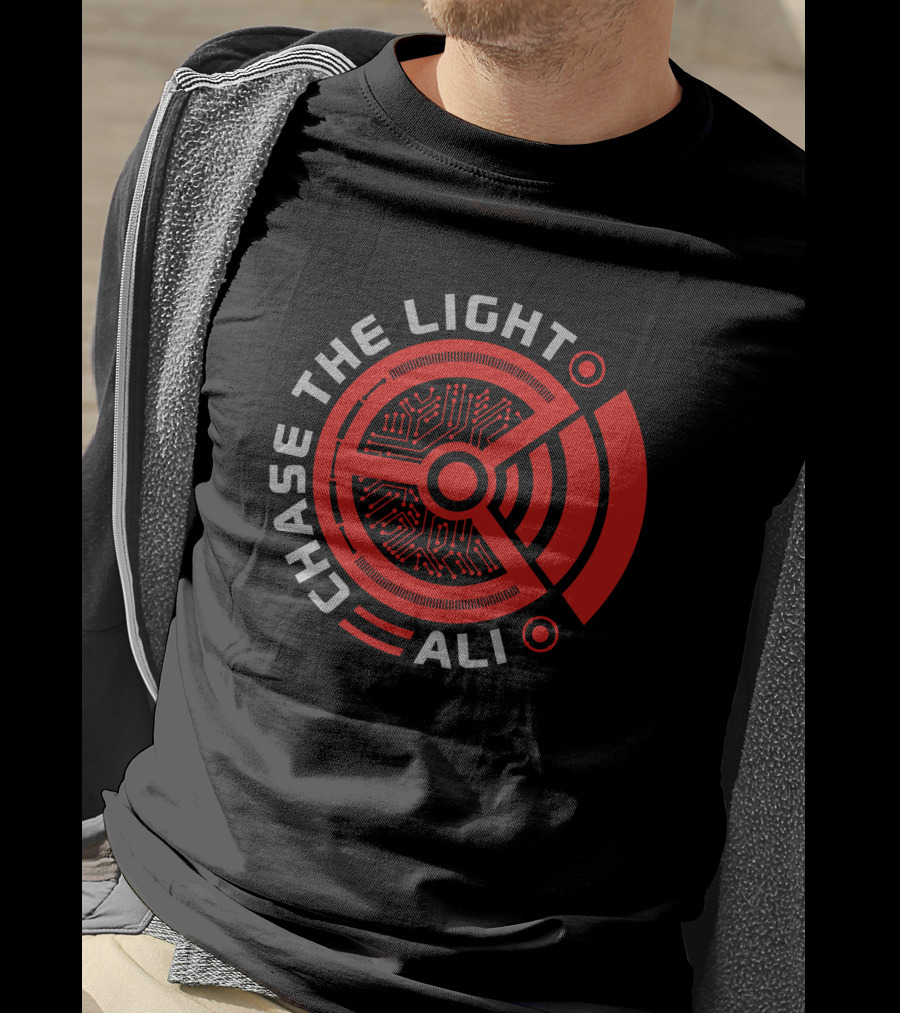 Chase The Light Ali Circuit Pattern Red Tech T-Shirt