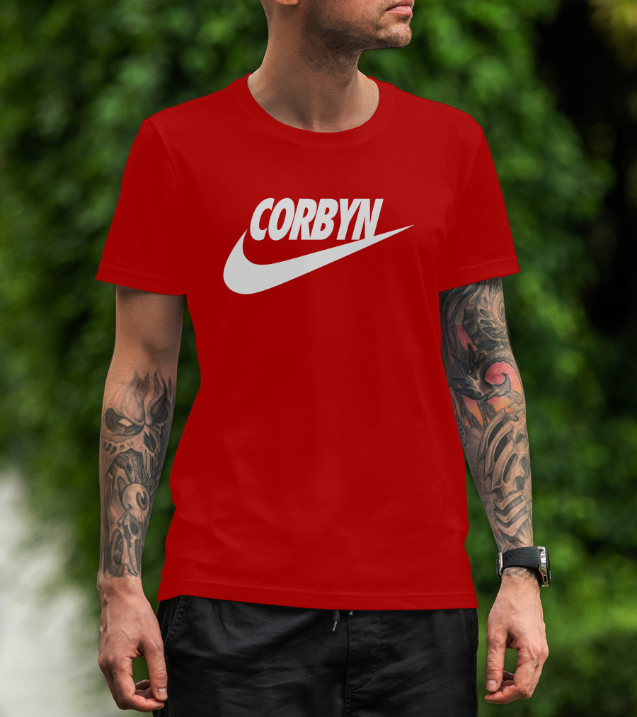 Corbyn Swoosh Parody Red T-Shirt