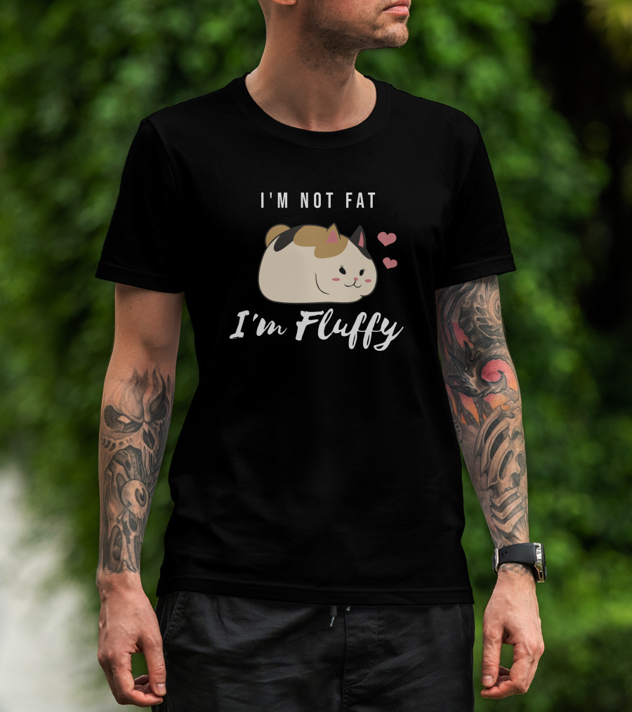 I'm Not Fat I'm Fluffy Ffxiv Fat Cat With Hearts T-Shirt