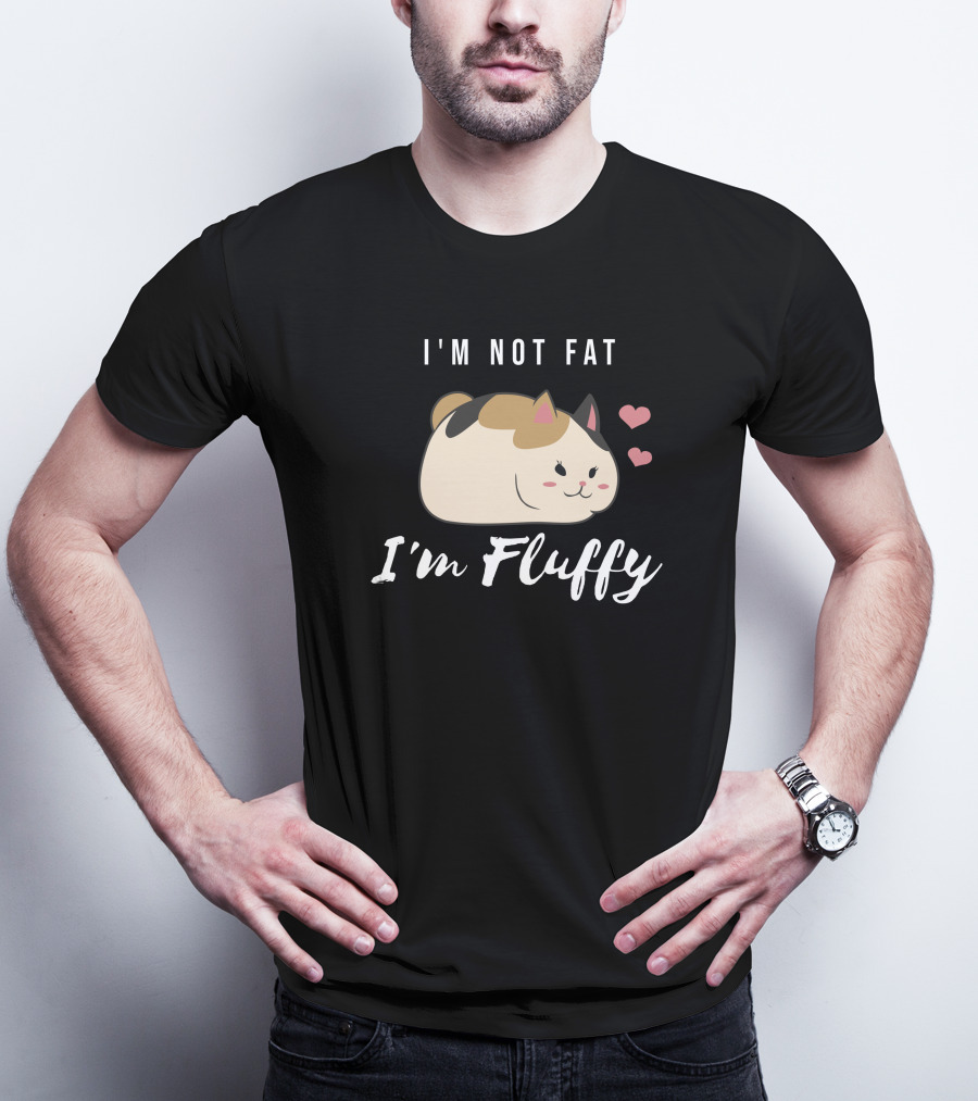 I'm Not Fat I'm Fluffy Ffxiv Fat Cat With Hearts T-Shirt