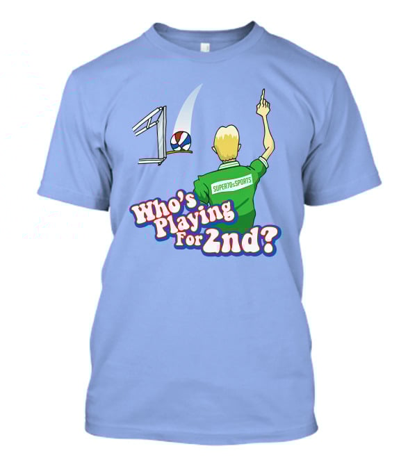 Super70s Sports Who's Playing For 2nd Volleyball Player Gesture T-Shirt
