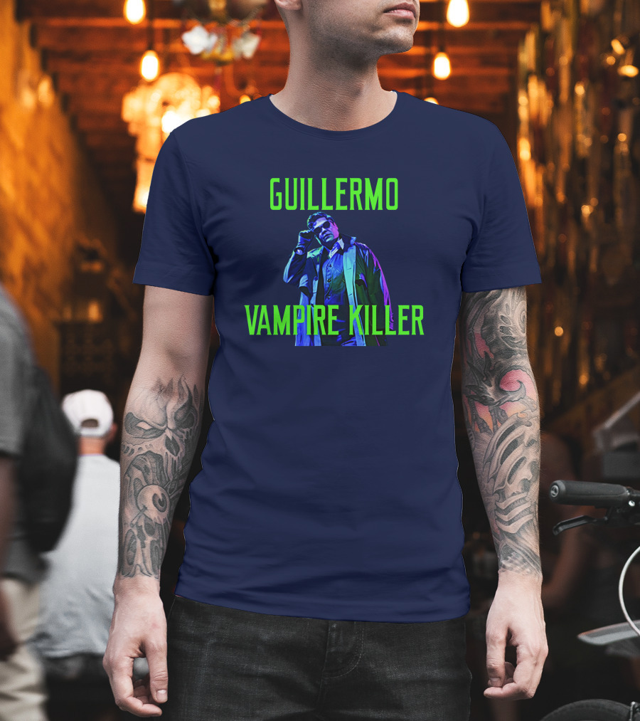 Guillermo Vampire Killer Harvey Guillen Neon Jacket Pose T-Shirt
