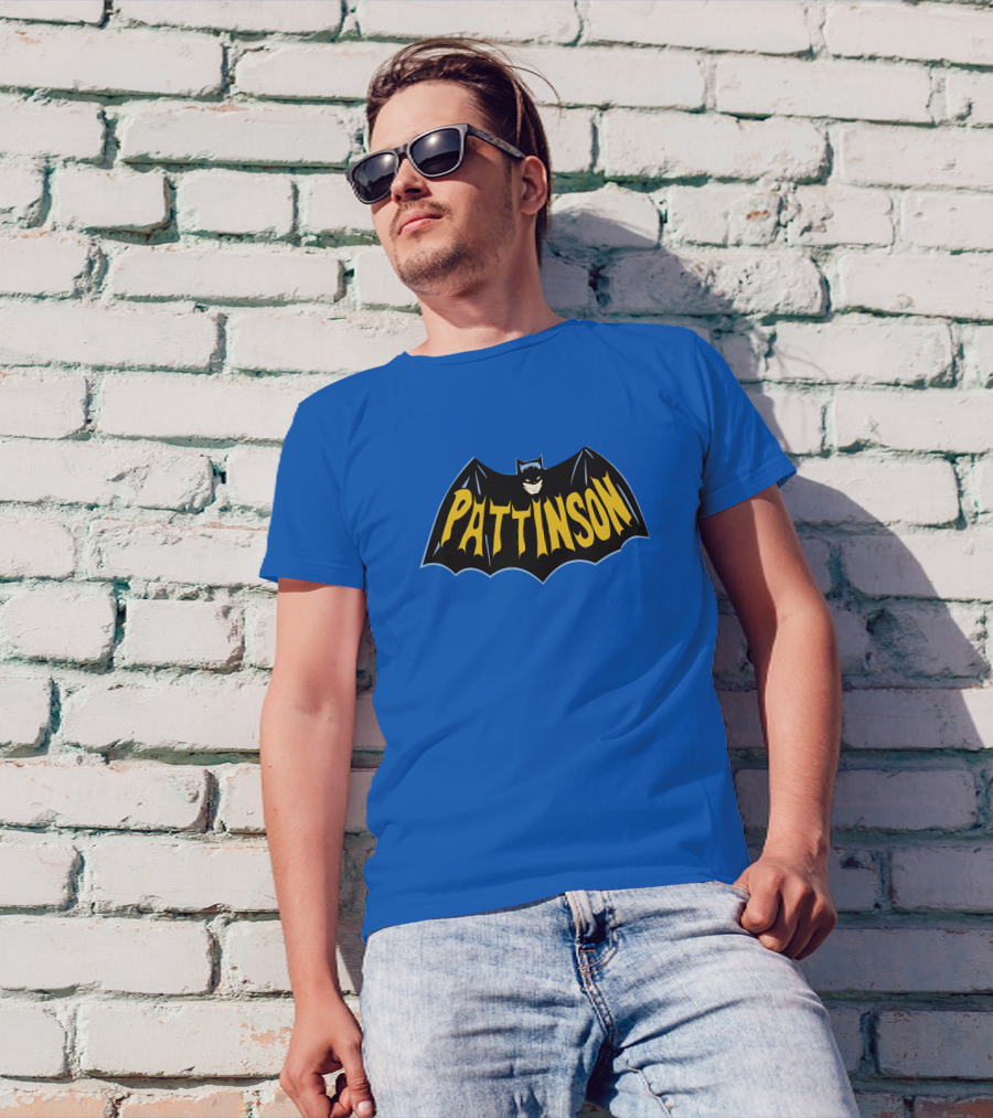 Pattinson Bat Logo Monochrome Comic T-Shirt