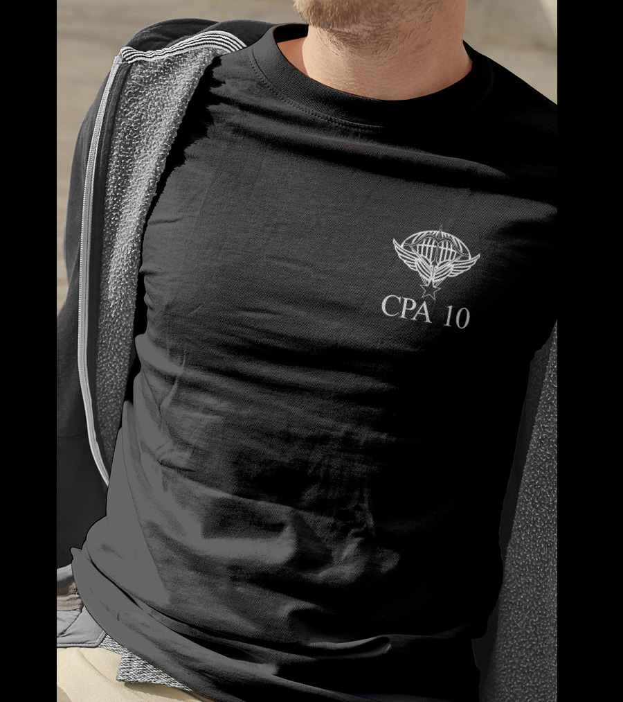 Commando Parachutiste De L'air CPA 10 Wings Emblem Emmanuel Macron T-Shirt