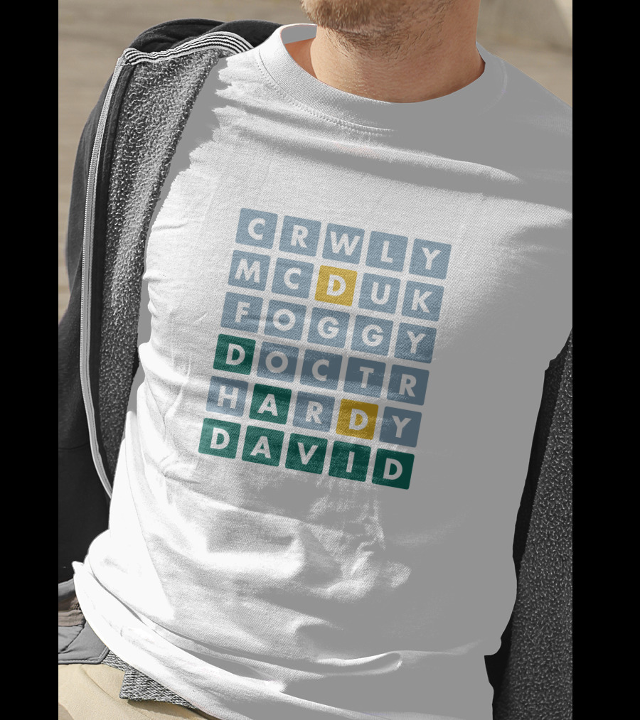 David Tennant Crossword Puzzle CRWLY MCDUK FOGGY DOCTR HARDY DAVID T-Shirt