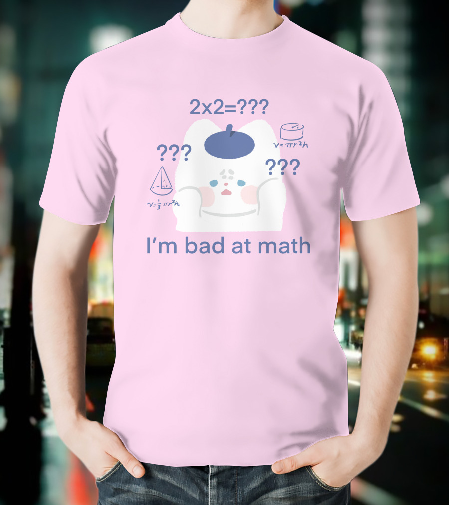 Maobabie Merch I'm Bad At Math Jennie Cat Confused By Math Equations T-Shirt