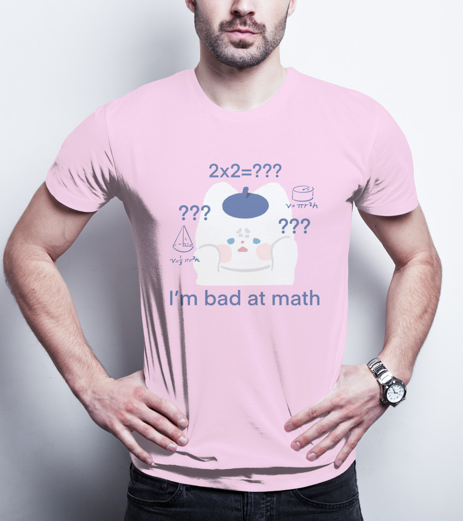Maobabie Merch I'm Bad At Math Jennie Cat Confused By Math Equations T-Shirt
