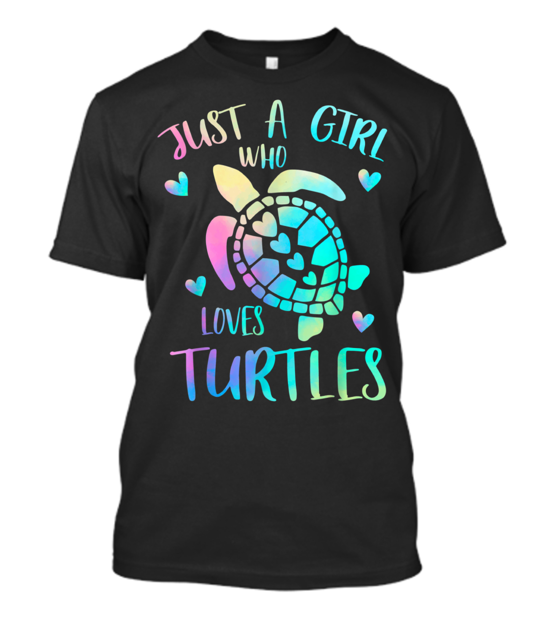 Just A Girl Who Loves Turtles Pastel Watercolor Turtle T-Shirt