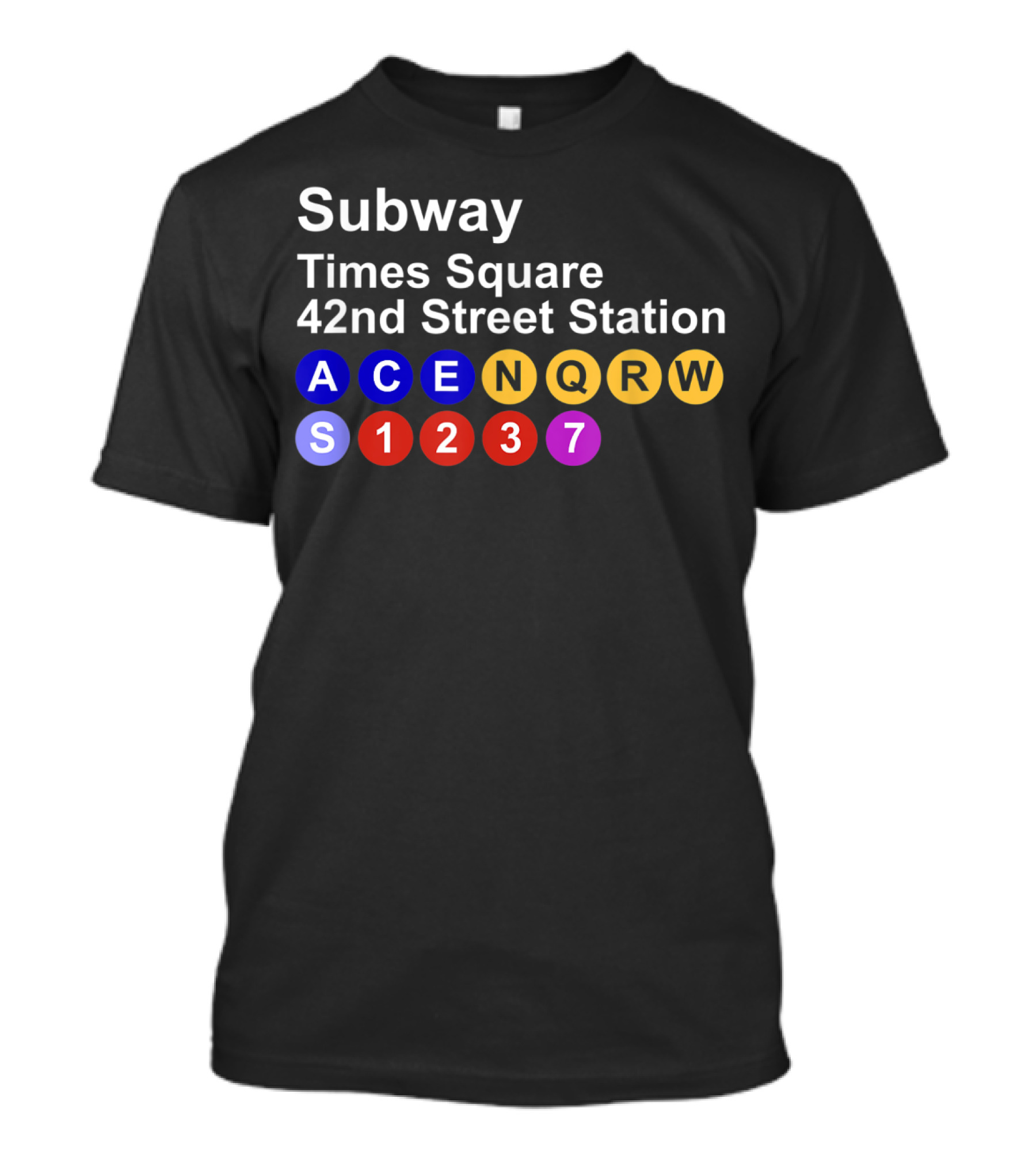 Subway Times Square 42nd Street Station A C E N Q R W S 1 2 3 7 T-Shirt