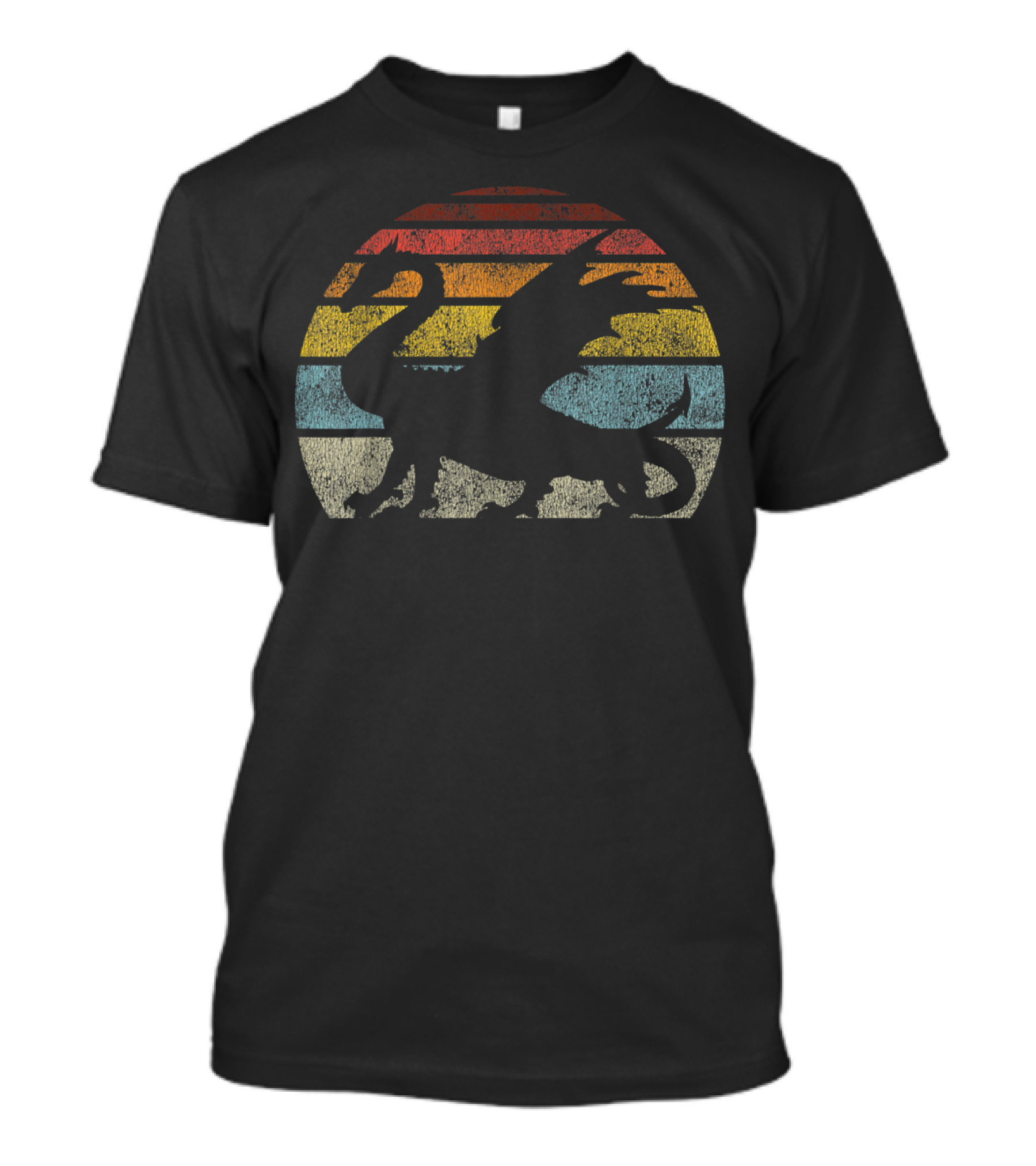 Retro Dragon Silhouette D20 RPG Gamer Fantasy T-Shirt