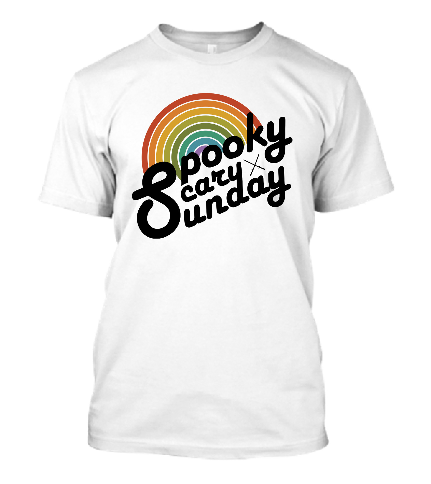 CoryxKenshin Spooky Scary Sunday Retro Rainbow T-Shirt