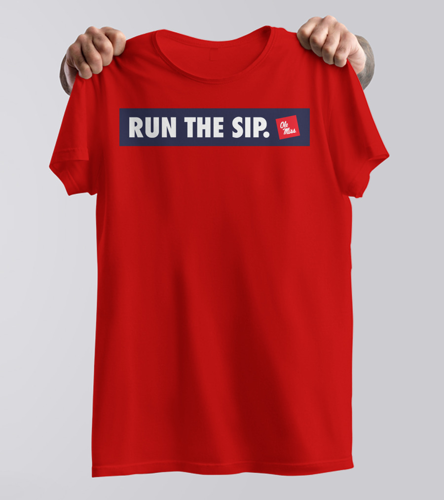 Ole Miss Run The Sip Bold Red T-Shirt