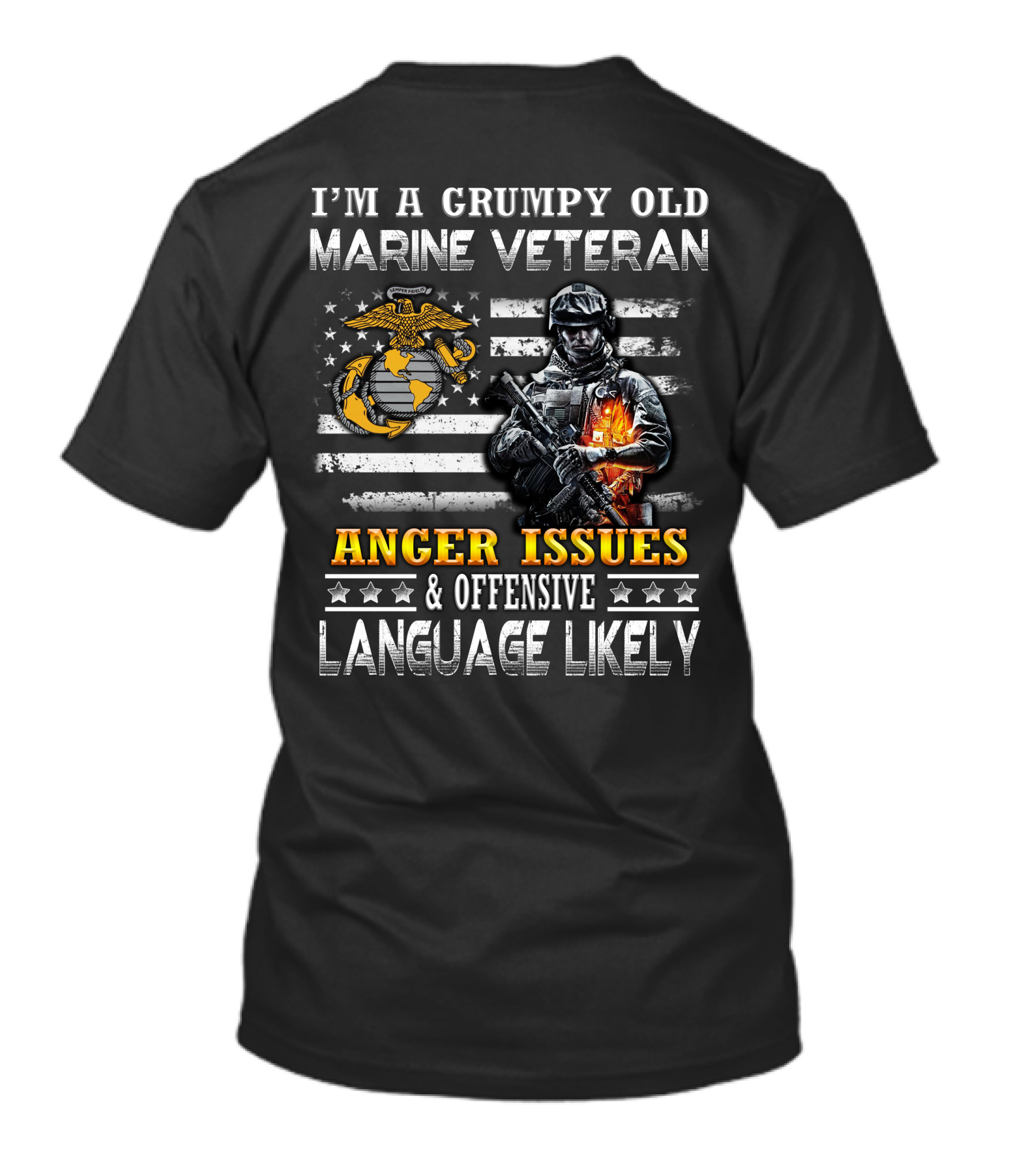 I'm A Grumpy Old Marine Veteran Anger Issues And Offensive Language Likely T-Shirt
