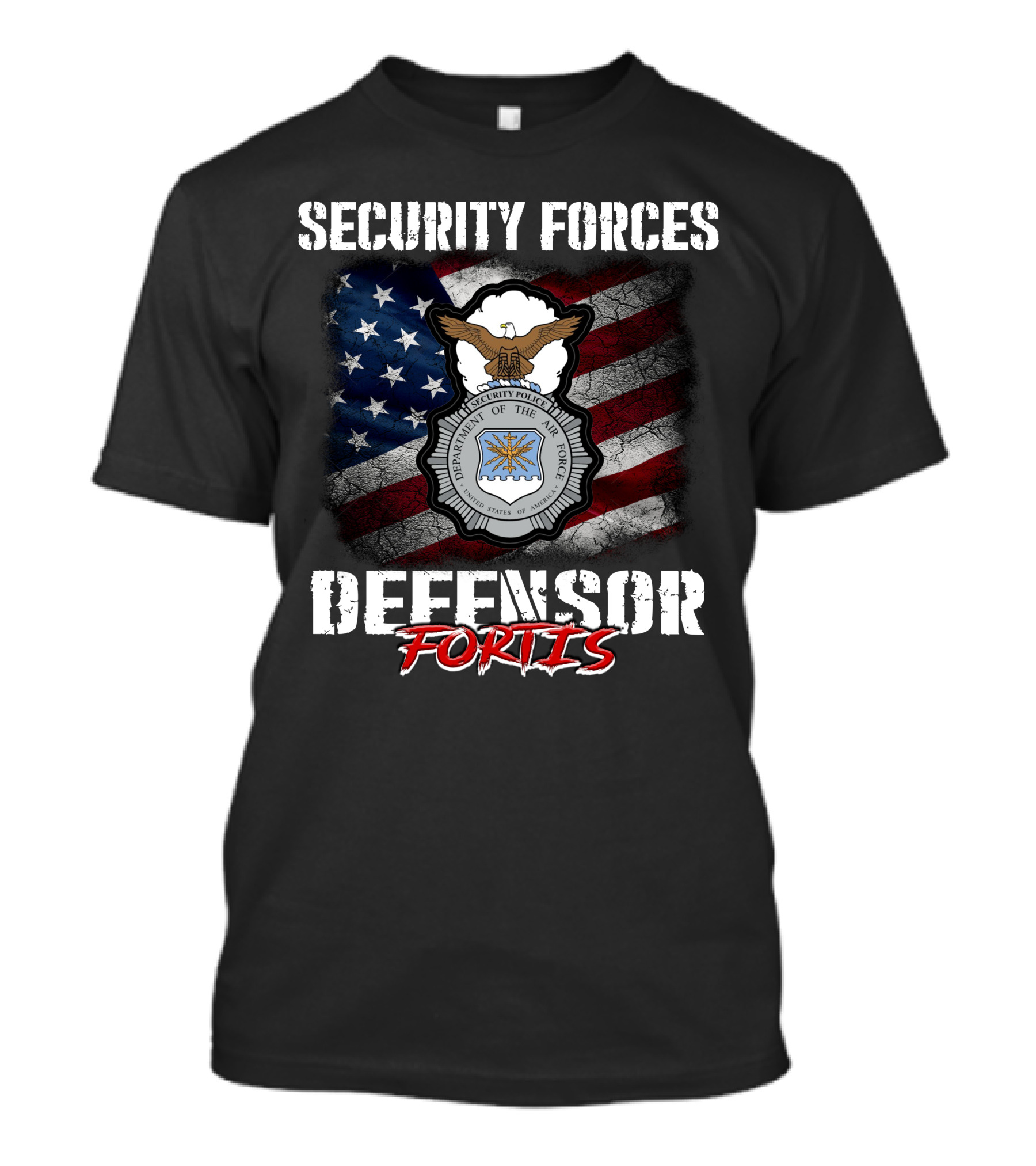 Security Forces Defensor Fortis United States Air Force Flag Badge T-Shirt
