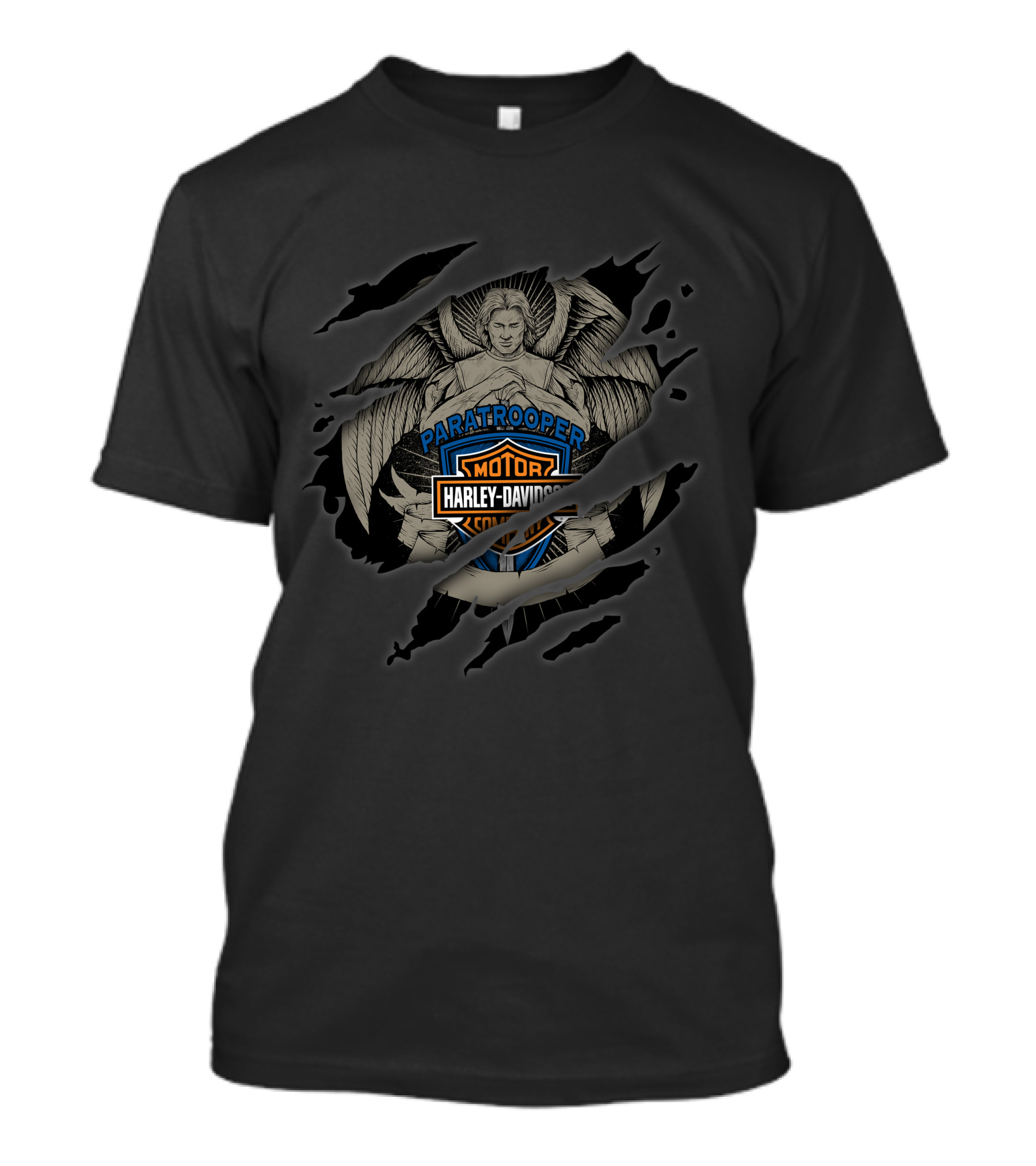 Paratrooper Harley Davidson Motor Angel T-Shirt