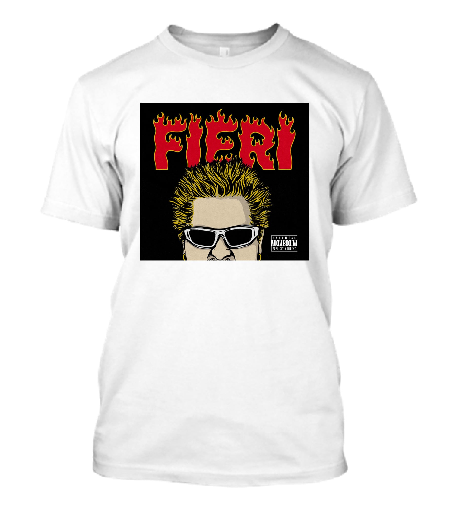Fieri Flavortown Guyfieristore Merch Retro Flames Sunglasses T-Shirt
