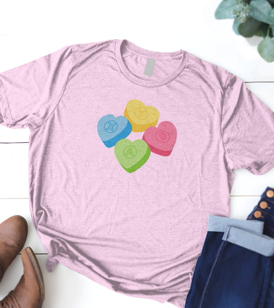 Valentine's Candy Hearts X Y A B T-Shirt