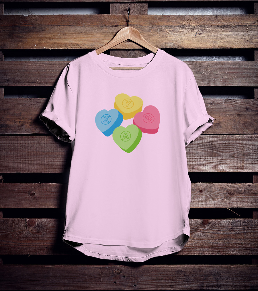 Valentine's Candy Hearts X Y A B T-Shirt