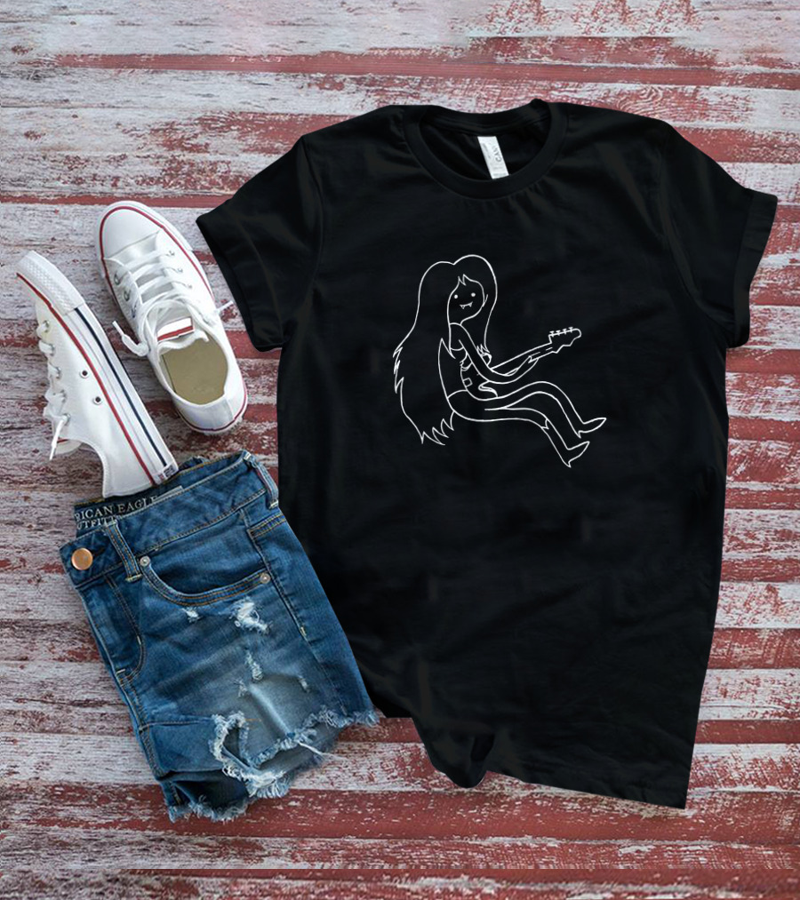 Adventure Time Cories Curios Marceline Guitar Outline T-Shirt