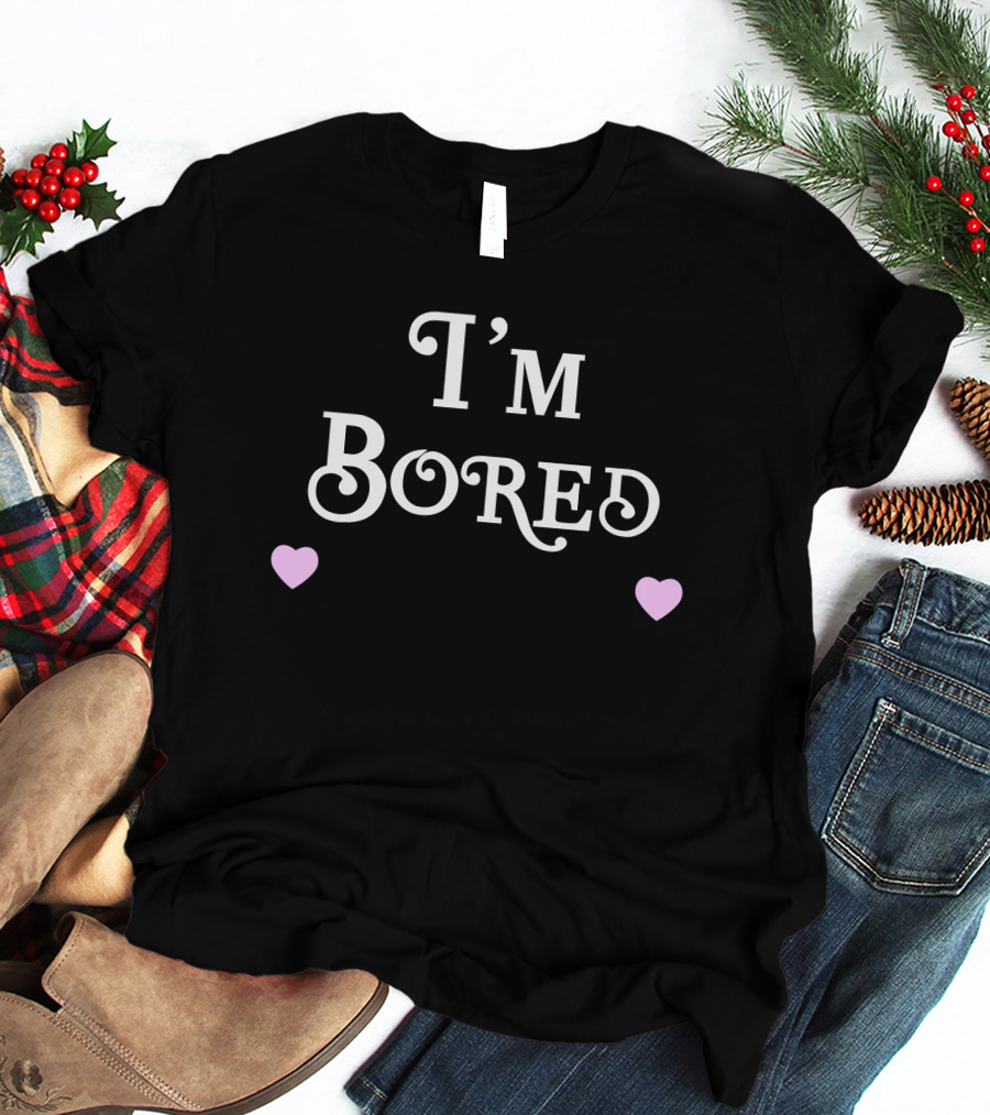 Queens Of Bravo I'm Bored I'm Bored Pink Hearts T-Shirt