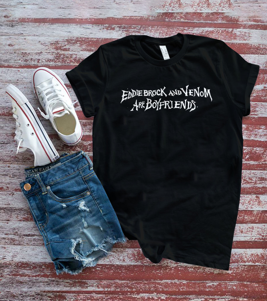 Eddie Brock And Venom Are Boyfriends Symbiote Relationship Text T-Shirt