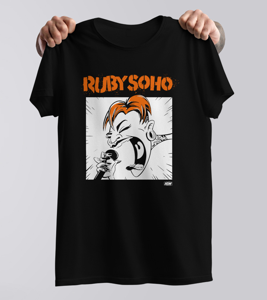 Ruby Soho AEW All Elite Wrestling Merch Scream Tattoo Mic Iconic T-Shirt