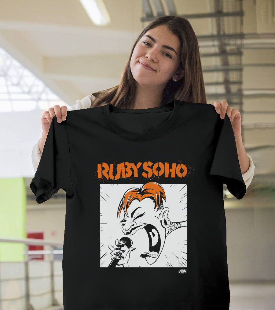 Ruby Soho AEW All Elite Wrestling Merch Scream Tattoo Mic Iconic T-Shirt
