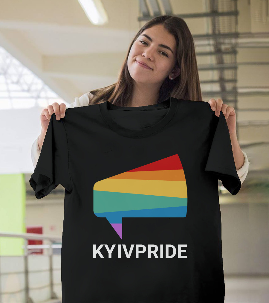 Kyiv Pride Rainbow Megaphone Shirleene Robinson T-Shirt