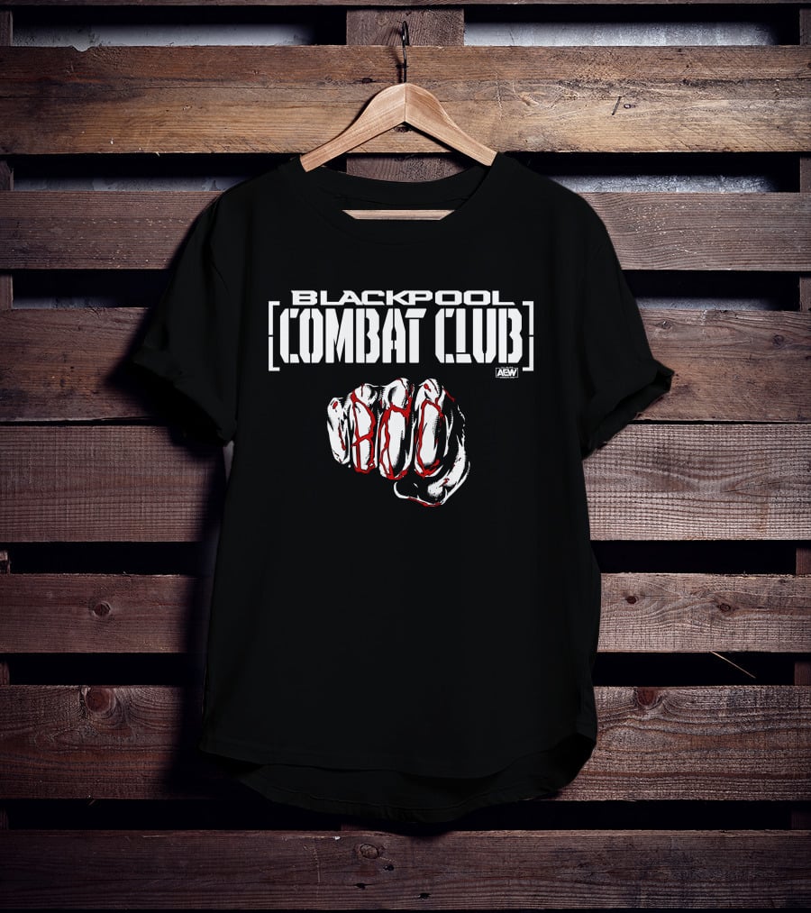 Blackpool Combat Club AEW All Elite Wrestling Logo Fist T-Shirt