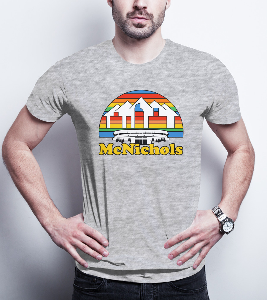 McNichols Sports Arena Retro Mountain Rainbow T-Shirt