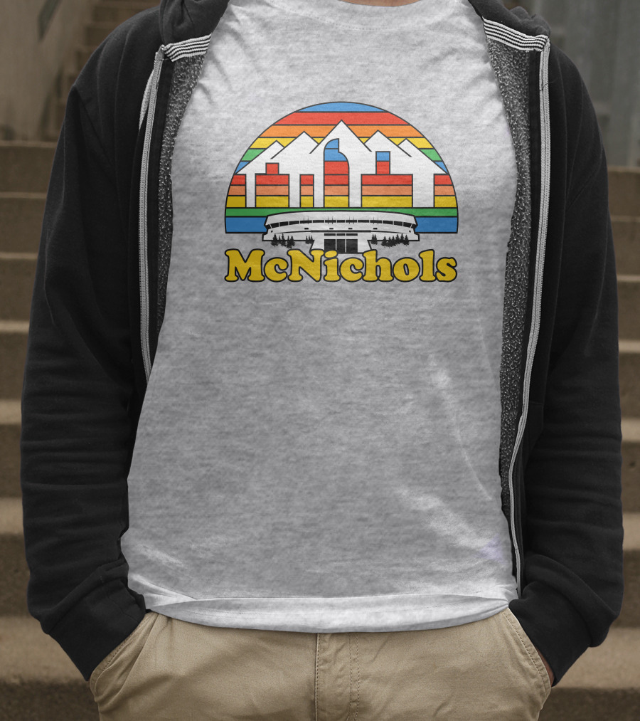 McNichols Sports Arena Retro Mountain Rainbow T-Shirt