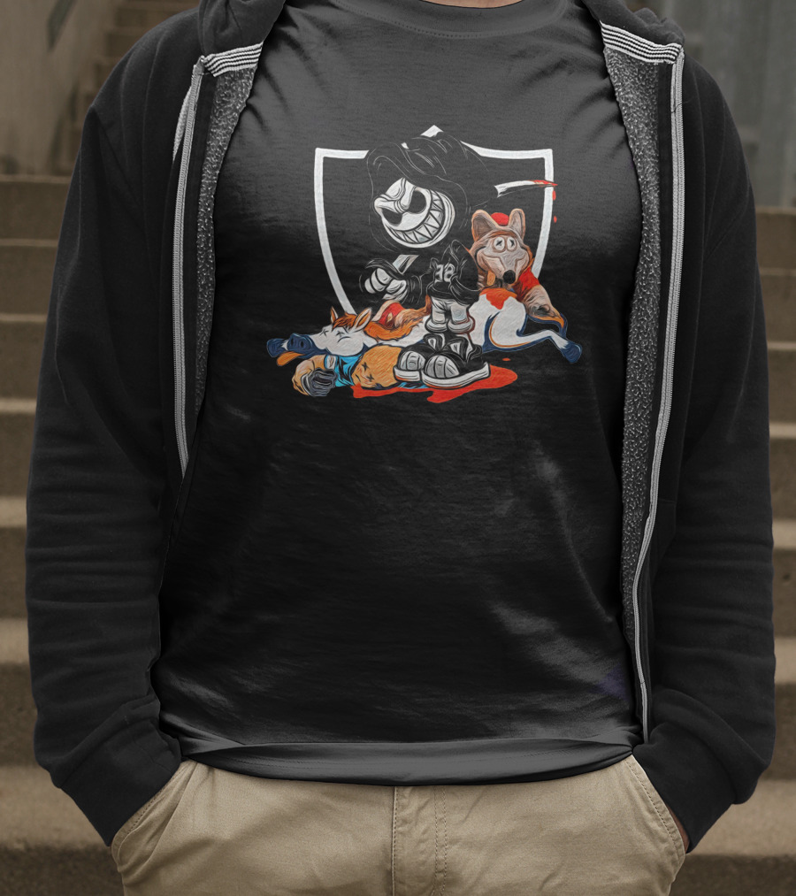 Raiders Versus Broncos And Chargers Showdown T-Shirt