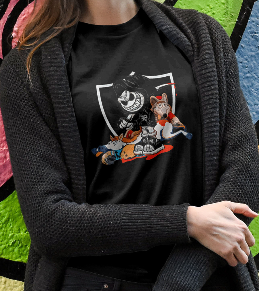 DC4L Custom Tee's Battle For The Division Raiders Wolf Horse Rivalry T-Shirt